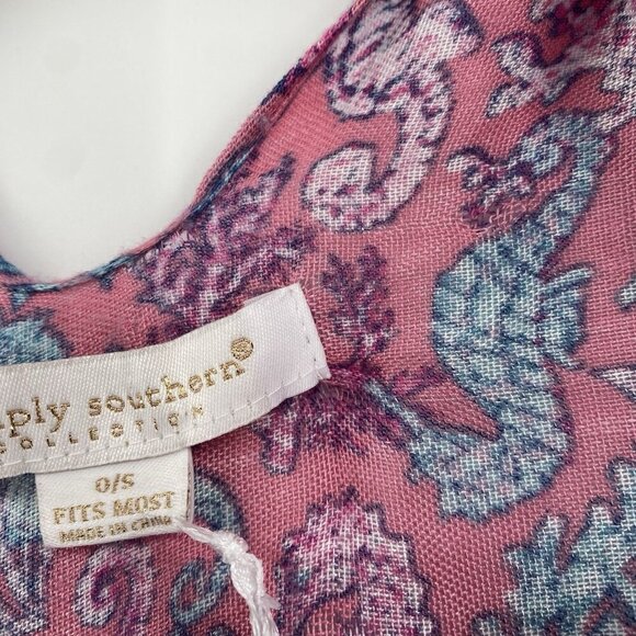 SIMPLY SOUTHERN OS Seahorse Print Cover Up Kimono Nautical Preppy One Size - Picture 7 of 8